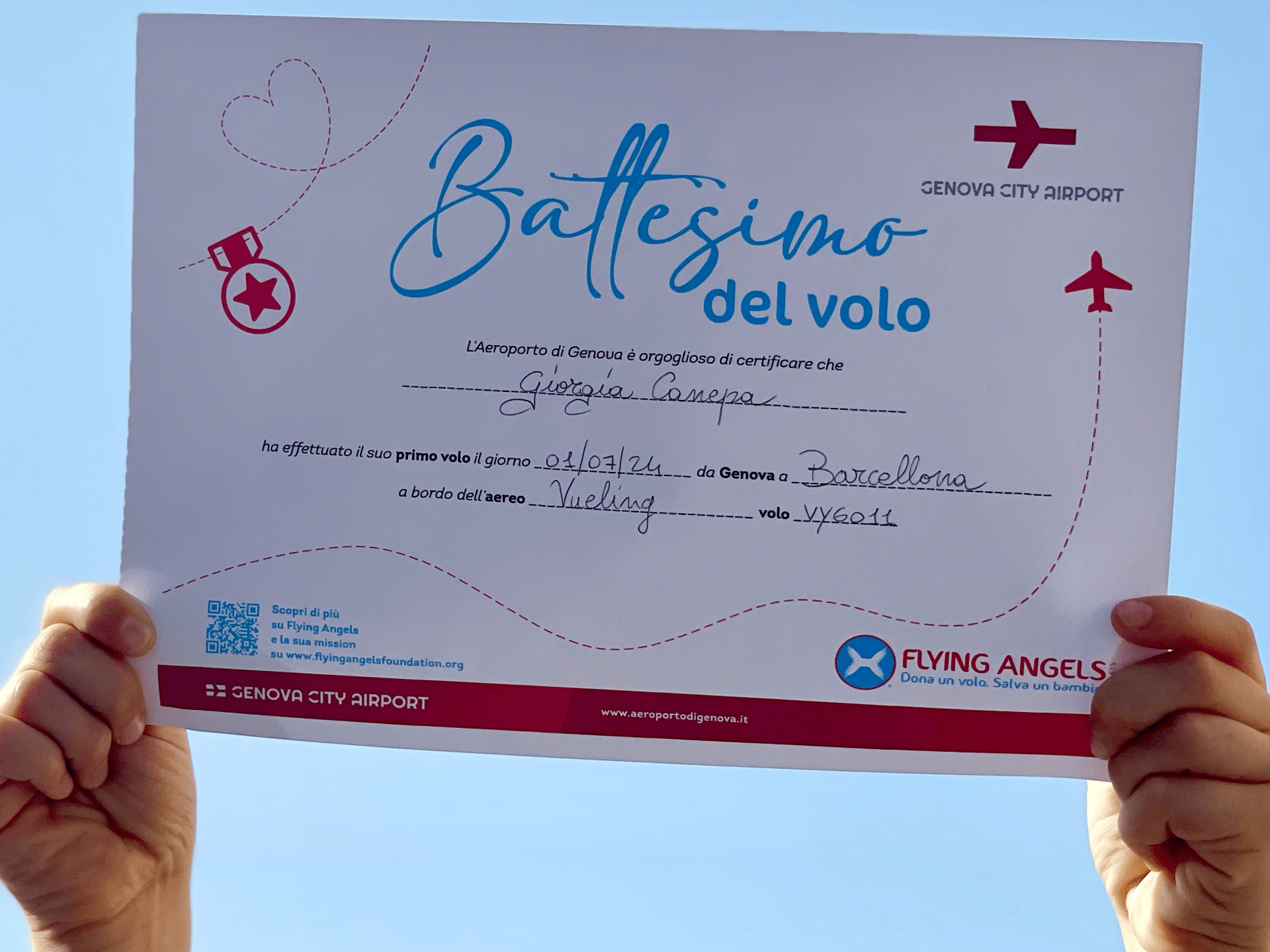 Battesimo del Volo Aeroporto di Genova